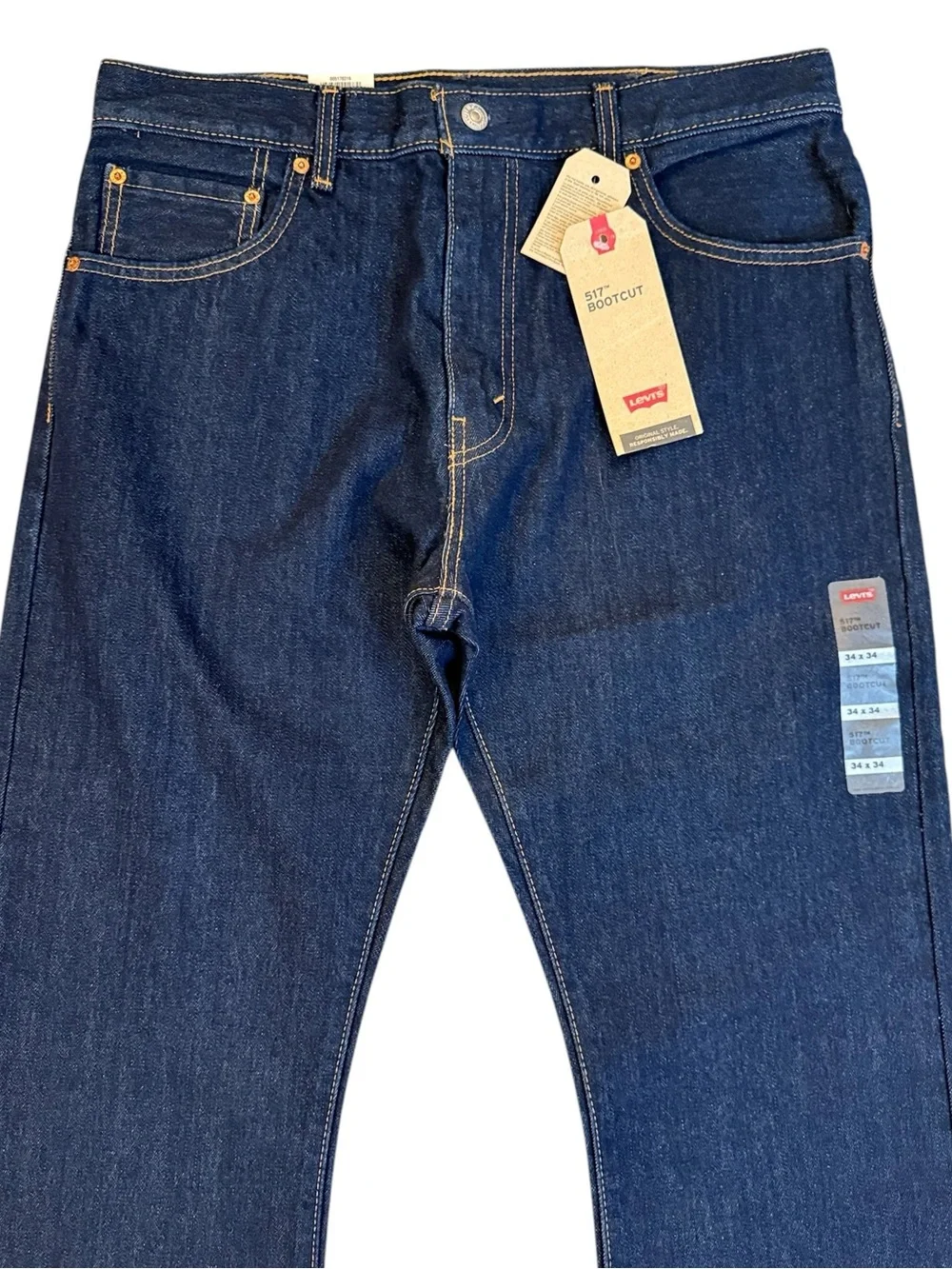 NWT Levi’s 517 Bootcut Jeans 34x34 Rinse (Dark Wash) 100% Cotton 00517-0216